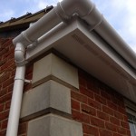 Fascia Vented Soffit & White Round Gutter