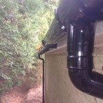 Black Deepflow Gutter With Black Round Pipe