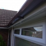 Brown Square Gutter White Vented Soffit & White Fascia