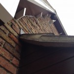 White Dentil Block on Rosewood Soffit with White Gable