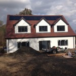 Artic White Cladding, Grey Fascia & Solar Panel Installation